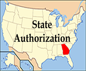 Map of United States with words State Authorization